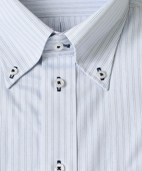 TETE HOMME(テットオム)の「形態安定 アイスキープ T/Cドレスシャツ / 半袖ビジネスシャツ(ビジネスシャツ・メンズ・グレー系1/ネイビー系2/ホワイト系3/ネイビー系3/グレー系2/ホワイト系2/ホワイト系1/ネイビー系1・X-LARGE/LARGE/MEDIUM)」の16枚目の写真