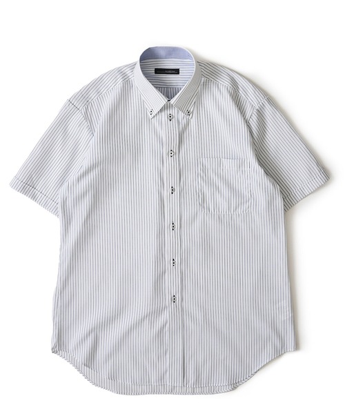 TETE HOMME(テットオム)の「形態安定 アイスキープ T/Cドレスシャツ / 半袖ビジネスシャツ(ビジネスシャツ・メンズ・グレー系1/ネイビー系2/ホワイト系3/ネイビー系3/グレー系2/ホワイト系2/ホワイト系1/ネイビー系1・X-LARGE/LARGE/MEDIUM)」の17枚目の写真