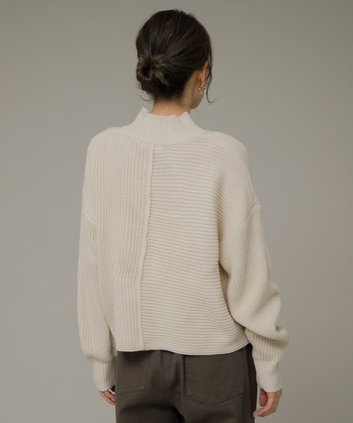 URBAN RESEARCH Sonny Label（アーバンリサーチサニーレーベル）の「『洗濯可』畦切替えニットプルオーバー（ニット/セーター・レディース・アイボリー/ブルー/チャコールグレー・FREE）」の8枚目の写真