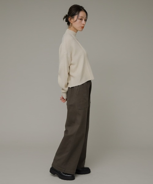 URBAN RESEARCH Sonny Label（アーバンリサーチサニーレーベル）の「『洗濯可』畦切替えニットプルオーバー（ニット/セーター・レディース・アイボリー/ブルー/チャコールグレー・FREE）」の10枚目の写真