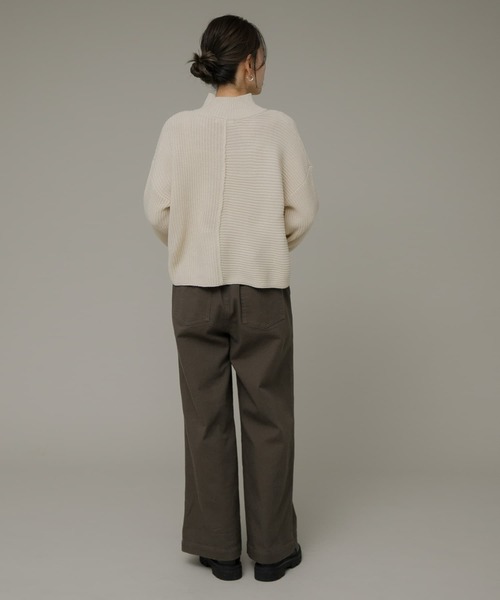 URBAN RESEARCH Sonny Label（アーバンリサーチサニーレーベル）の「『洗濯可』畦切替えニットプルオーバー（ニット/セーター・レディース・アイボリー/ブルー/チャコールグレー・FREE）」の12枚目の写真