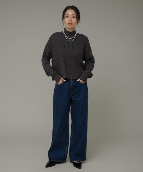 URBAN RESEARCH Sonny Label（アーバンリサーチサニーレーベル）の「『洗濯可』畦切替えニットプルオーバー（ニット/セーター・レディース・アイボリー/ブルー/チャコールグレー・FREE）」の18枚目の写真