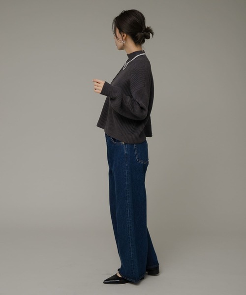 URBAN RESEARCH Sonny Label（アーバンリサーチサニーレーベル）の「『洗濯可』畦切替えニットプルオーバー（ニット/セーター・レディース・アイボリー/ブルー/チャコールグレー・FREE）」の19枚目の写真