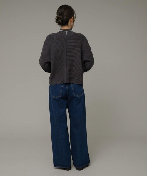 URBAN RESEARCH Sonny Label（アーバンリサーチサニーレーベル）の「『洗濯可』畦切替えニットプルオーバー（ニット/セーター・レディース・アイボリー/ブルー/チャコールグレー・FREE）」の20枚目の写真