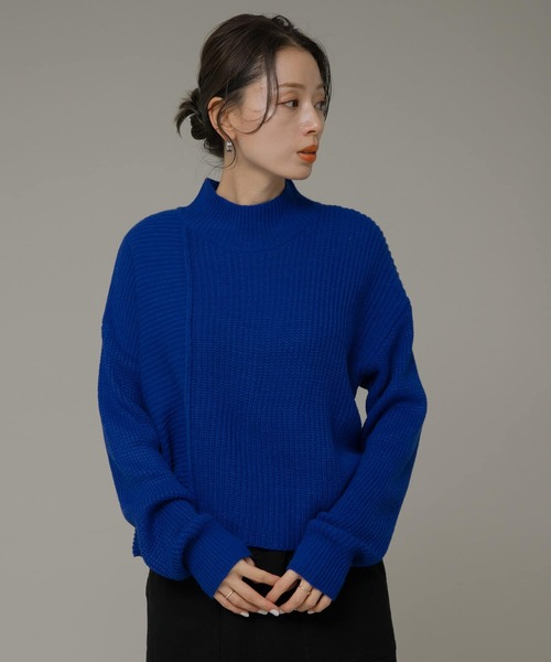 URBAN RESEARCH Sonny Label（アーバンリサーチサニーレーベル）の「『洗濯可』畦切替えニットプルオーバー（ニット/セーター・レディース・アイボリー/ブルー/チャコールグレー・FREE）」の22枚目の写真