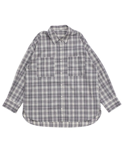 select MOCA(セレクトモカ)の「フロントポケットチェックシャツ(シャツ/ブラウス・レディース・グレー/ブルー/ブラック・FREE)」の14枚目の写真