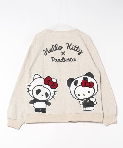 ハローキティコラボ（ハローキティコラボ）の「Hello Kitty×PANDIESTA　なりきりパンダなりきりキティ クルースウェット(M2)（スウェット・メンズ・ブラック/オートミール・XXL/XL/L/M）」の3枚目の写真