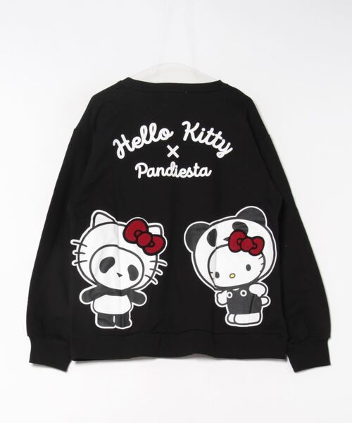 ハローキティコラボ（ハローキティコラボ）の「Hello Kitty×PANDIESTA　なりきりパンダなりきりキティ クルースウェット(M2)（スウェット・メンズ・ブラック/オートミール・XXL/XL/L/M）」の4枚目の写真