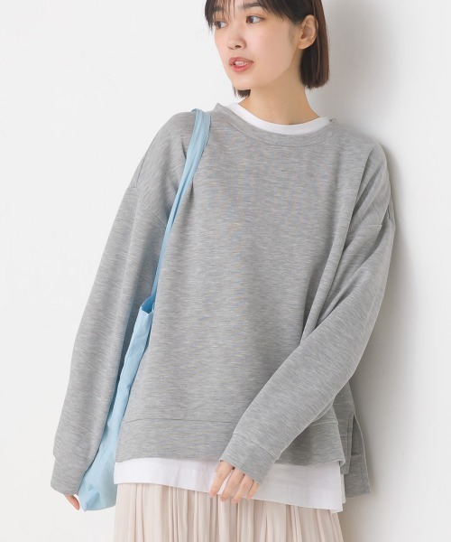 OMNES(オムネス)の「ソフトダンボールニットプルオーバー(Tシャツ/カットソー・レディース・アイボリー/グレー/チャコールグレー/ピンク/モカ・MEDIUM/LARGE)」の4枚目の写真