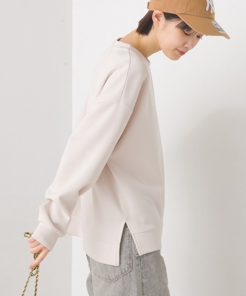 OMNES(オムネス)の「ソフトダンボールニットプルオーバー(Tシャツ/カットソー・レディース・アイボリー/グレー/チャコールグレー/ピンク/モカ・MEDIUM/LARGE)」の6枚目の写真