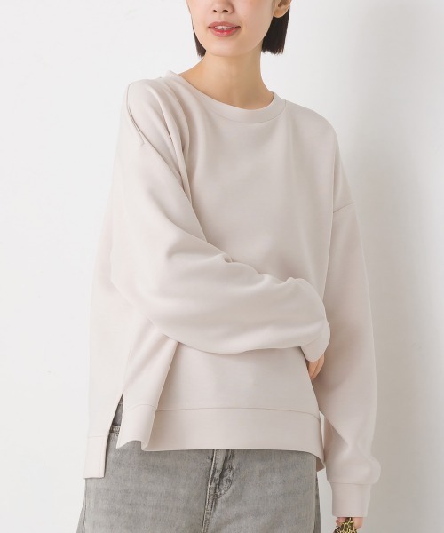 OMNES(オムネス)の「ソフトダンボールニットプルオーバー(Tシャツ/カットソー・レディース・アイボリー/グレー/チャコールグレー/ピンク/モカ・MEDIUM/LARGE)」の7枚目の写真