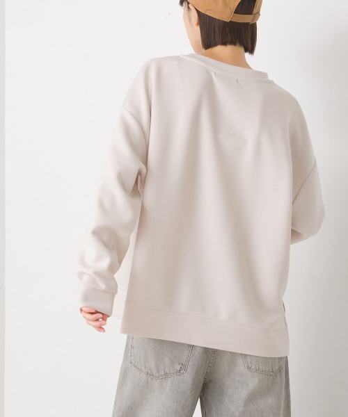 OMNES(オムネス)の「ソフトダンボールニットプルオーバー(Tシャツ/カットソー・レディース・アイボリー/グレー/チャコールグレー/ピンク/モカ・MEDIUM/LARGE)」の9枚目の写真