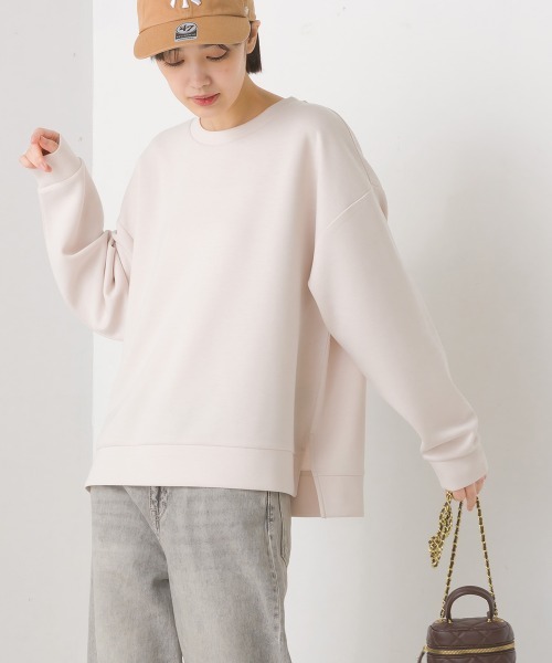 OMNES(オムネス)の「ソフトダンボールニットプルオーバー(Tシャツ/カットソー・レディース・アイボリー/グレー/チャコールグレー/ピンク/モカ・MEDIUM/LARGE)」の10枚目の写真