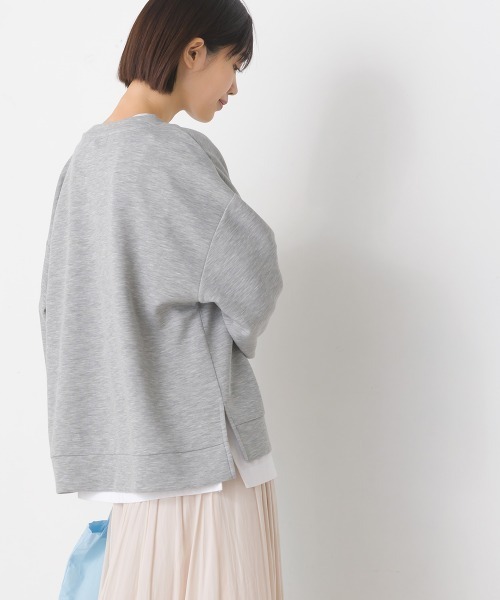 OMNES(オムネス)の「ソフトダンボールニットプルオーバー(Tシャツ/カットソー・レディース・アイボリー/グレー/チャコールグレー/ピンク/モカ・MEDIUM/LARGE)」の18枚目の写真