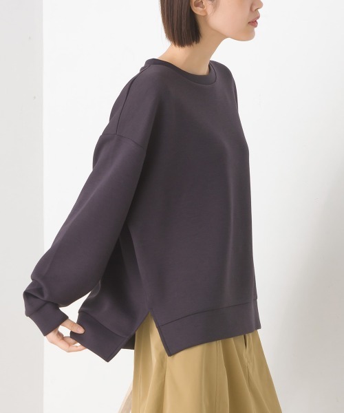 OMNES(オムネス)の「ソフトダンボールニットプルオーバー(Tシャツ/カットソー・レディース・アイボリー/グレー/チャコールグレー/ピンク/モカ・MEDIUM/LARGE)」の13枚目の写真