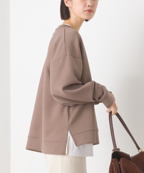 OMNES(オムネス)の「ソフトダンボールニットプルオーバー(Tシャツ/カットソー・レディース・アイボリー/グレー/チャコールグレー/ピンク/モカ・MEDIUM/LARGE)」の21枚目の写真