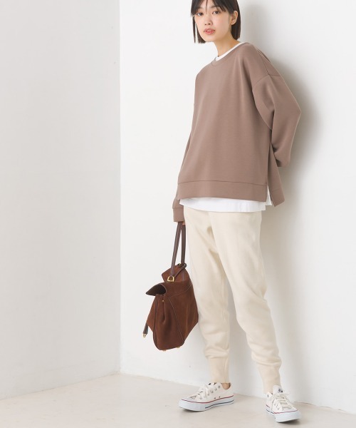 OMNES(オムネス)の「ソフトダンボールニットプルオーバー(Tシャツ/カットソー・レディース・アイボリー/グレー/チャコールグレー/ピンク/モカ・MEDIUM/LARGE)」の22枚目の写真