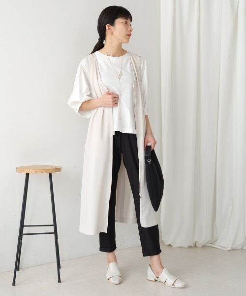 Bou Jeloud(ブージュルード)の「バックプリーツロングジレ(ベスト・レディース・ブラック/アイボリー・38)」の14枚目の写真