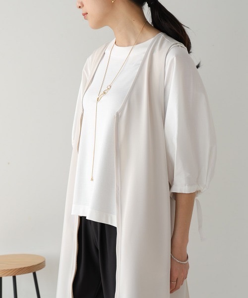 Bou Jeloud(ブージュルード)の「バックプリーツロングジレ(ベスト・レディース・ブラック/アイボリー・38)」の13枚目の写真