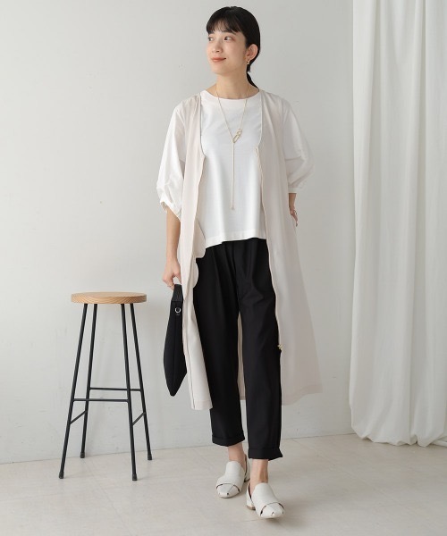 Bou Jeloud(ブージュルード)の「バックプリーツロングジレ(ベスト・レディース・ブラック/アイボリー・38)」の12枚目の写真