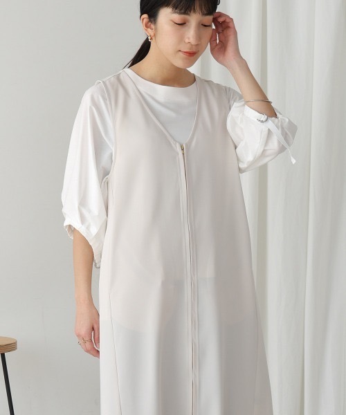 Bou Jeloud(ブージュルード)の「バックプリーツロングジレ(ベスト・レディース・ブラック/アイボリー・38)」の9枚目の写真