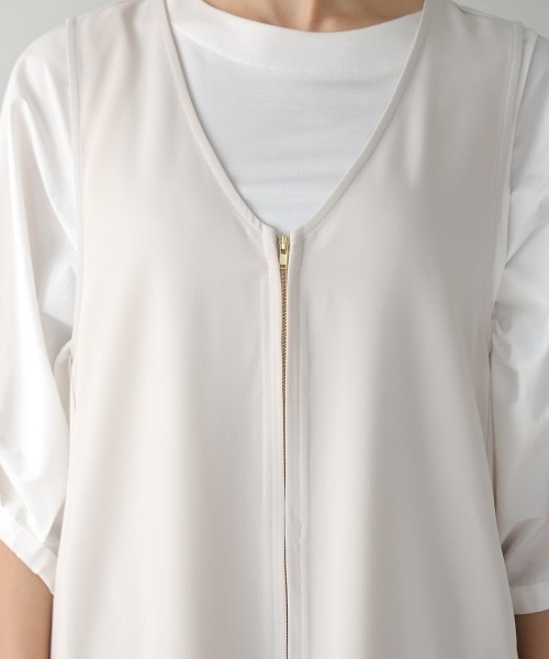 Bou Jeloud(ブージュルード)の「バックプリーツロングジレ(ベスト・レディース・ブラック/アイボリー・38)」の5枚目の写真