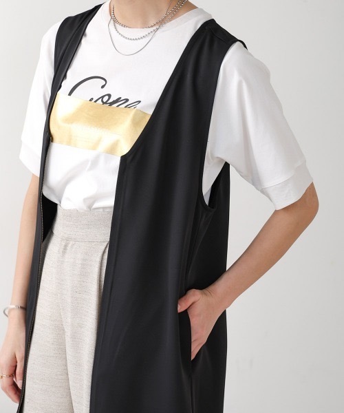 Bou Jeloud(ブージュルード)の「バックプリーツロングジレ(ベスト・レディース・ブラック/アイボリー・38)」の20枚目の写真