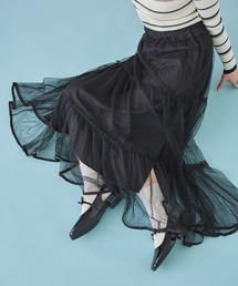 LinoU.（リノユー）の「ティアードチュールロングスカート（スカート）」