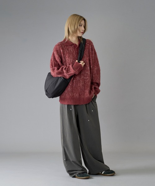 LIFE WORK★Big Jacquard Shoulder Bag★ビッグショルダーバッグ improves ショルダーバッグ 合成皮革 ビッグショルダーバッグ