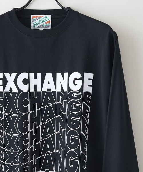 OUTDOOR EXCHANGE（アウトドアエクスチェンジ）の「【OUTDOOR EXCHANGE/アウトドアエクスチェンジ】ウェーブプリントクルーネックロンT オーバーサイズ（Tシャツ/カットソー・メンズ・ホワイト/ブラック・MEDIUM/LARGE）」の14枚目の写真