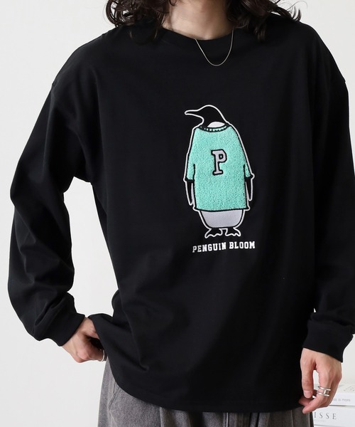 FUNALIVE(ファンアライブ)の「サガラ刺繍ワイドシルエットロングスリーブTシャツ(Tシャツ/カットソー・メンズ・ネイビー/ホワイト/ブラック/ブラック系その他2/スミクロ/ホワイト系2/インディゴブルー/サックスブルー・L/M/LL)」の6枚目の写真