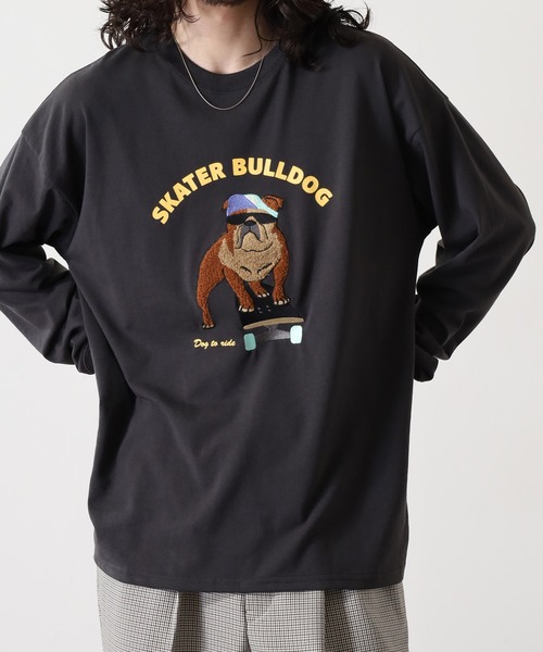 FUNALIVE(ファンアライブ)の「サガラ刺繍ワイドシルエットロングスリーブTシャツ(Tシャツ/カットソー・メンズ・ネイビー/ホワイト/ブラック/ブラック系その他2/スミクロ/ホワイト系2/インディゴブルー/サックスブルー・L/M/LL)」の11枚目の写真