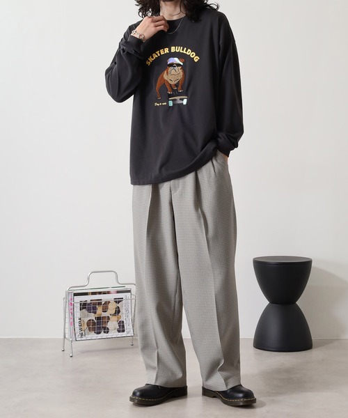FUNALIVE(ファンアライブ)の「サガラ刺繍ワイドシルエットロングスリーブTシャツ(Tシャツ/カットソー・メンズ・ネイビー/ホワイト/ブラック/ブラック系その他2/スミクロ/ホワイト系2/インディゴブルー/サックスブルー・L/M/LL)」の12枚目の写真
