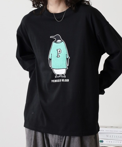 FUNALIVE(ファンアライブ)の「サガラ刺繍ワイドシルエットロングスリーブTシャツ(Tシャツ/カットソー・メンズ・ネイビー/ホワイト/ブラック/ブラック系その他2/スミクロ/ホワイト系2/インディゴブルー/サックスブルー・L/M/LL)」の20枚目の写真