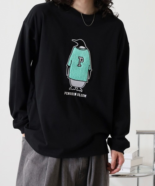 FUNALIVE(ファンアライブ)の「サガラ刺繍ワイドシルエットロングスリーブTシャツ(Tシャツ/カットソー・メンズ・ネイビー/ホワイト/ブラック/ブラック系その他2/スミクロ/ホワイト系2/インディゴブルー/サックスブルー・L/M/LL)」の18枚目の写真
