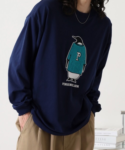FUNALIVE(ファンアライブ)の「サガラ刺繍ワイドシルエットロングスリーブTシャツ(Tシャツ/カットソー・メンズ・ネイビー/ホワイト/ブラック/ブラック系その他2/スミクロ/ホワイト系2/インディゴブルー/サックスブルー・L/M/LL)」の22枚目の写真