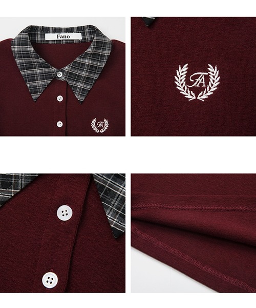 Fano Studios(ファノ ストゥディオズ)の「バイカラー ポロシャツ FC25S010【Fano Studios】(Tシャツ/カットソー・レディース・ワインレッド・S/M/L)」の12枚目の写真