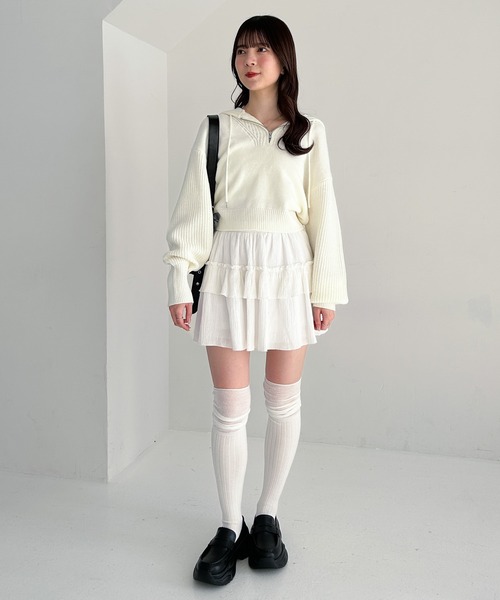 Heather(ヘザー)の「ニットZIPフーディ 322184(ニット/セーター・レディース・アイボリー/ベージュ/ネイビー・FREE)」の17枚目の写真