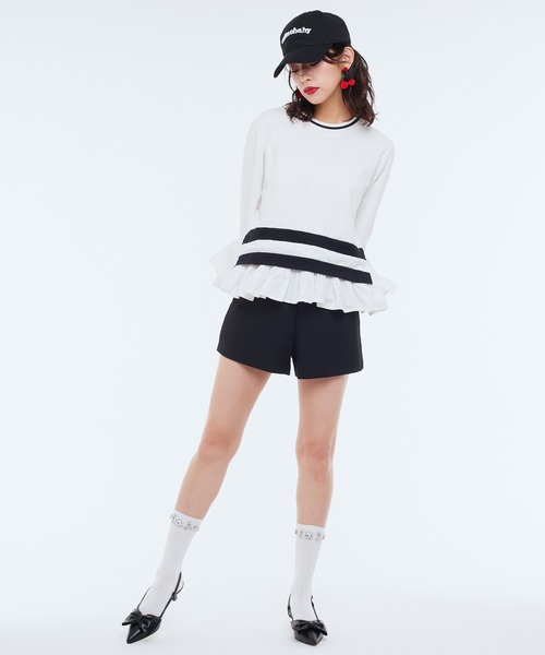 Narcissus(ナルシス)の「シンプルショートパンツ(その他パンツ・レディース・ホワイト/ブラック・FREE)」の6枚目の写真