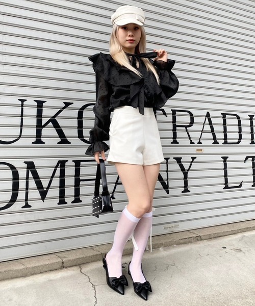 Narcissus(ナルシス)の「シンプルショートパンツ(その他パンツ・レディース・ホワイト/ブラック・FREE)」の19枚目の写真