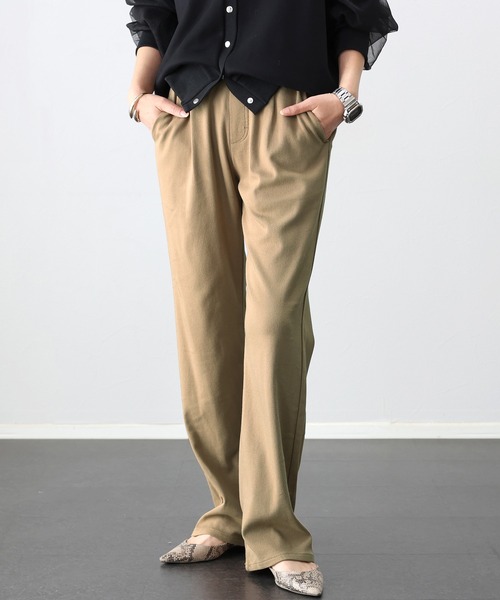 Aletta vita（アレッタビータ）の「裏起毛極伸びストレッチストレートパンツ（その他パンツ・レディース・ベージュ系その他/ホワイト系その他/ブラック・S/M/L）」の3枚目の写真
