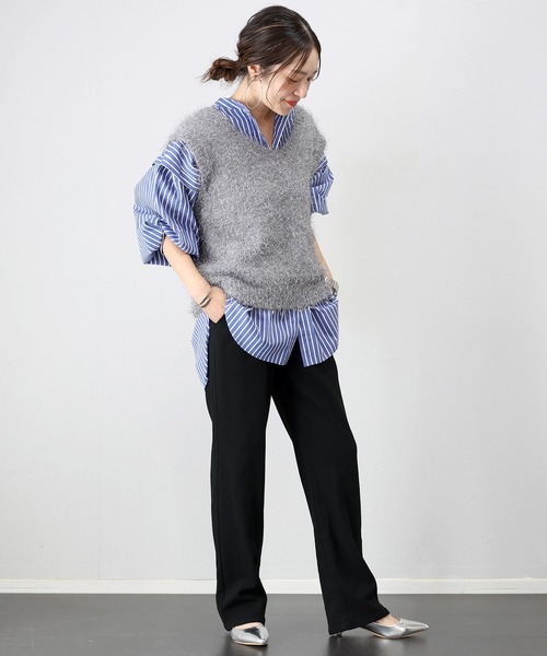 Aletta vita（アレッタビータ）の「裏起毛極伸びストレッチストレートパンツ（その他パンツ・レディース・ベージュ系その他/ホワイト系その他/ブラック・S/M/L）」の7枚目の写真