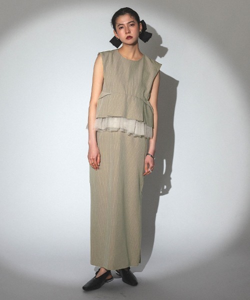 DONOBAN(ドノバン)の「【ANDRESD】pinstripe peplum setup dress セットアップ ドレス ブラウス スカート 2点セット セレモニー 結婚式 二次会 同窓会 成人式 入学式 卒業式 お呼ばれ パーティードレス オケージョンドレス(ドレス・レディース・ブラック/ベージュ・L/M/S)」の21枚目の写真
