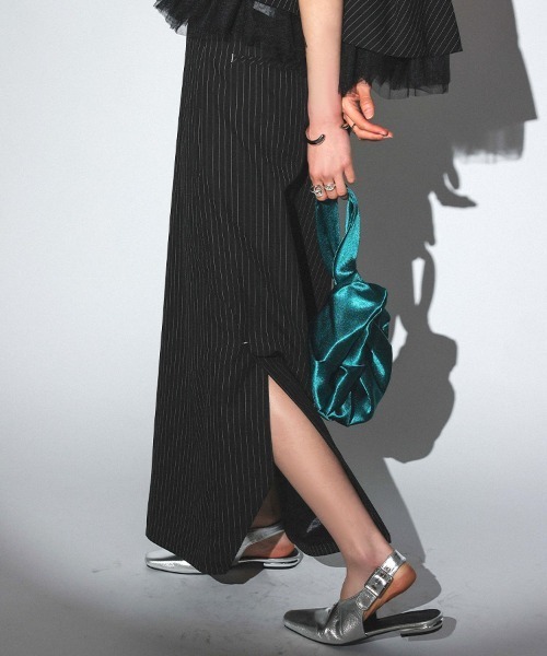 DONOBAN(ドノバン)の「【ANDRESD】pinstripe peplum setup dress セットアップ ドレス ブラウス スカート 2点セット セレモニー 結婚式 二次会 同窓会 成人式 入学式 卒業式 お呼ばれ パーティードレス オケージョンドレス(ドレス・レディース・ブラック/ベージュ・L/M/S)」の7枚目の写真