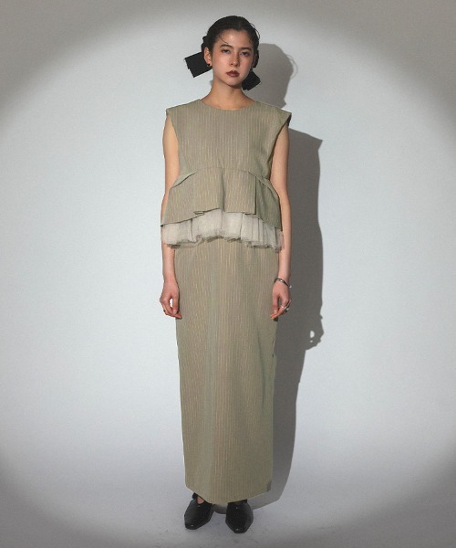 DONOBAN(ドノバン)の「【ANDRESD】pinstripe peplum setup dress セットアップ ドレス ブラウス スカート 2点セット セレモニー 結婚式 二次会 同窓会 成人式 入学式 卒業式 お呼ばれ パーティードレス オケージョンドレス(ドレス・レディース・ブラック/ベージュ・L/M/S)」の19枚目の写真