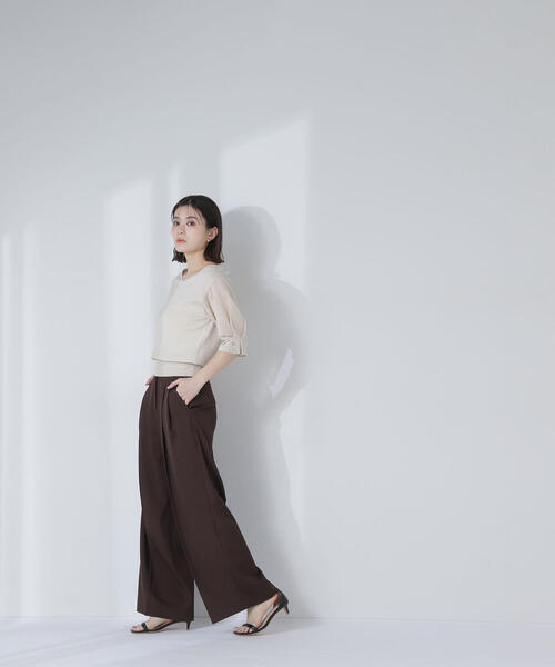ニット セーター シアースリーブハトメカフスニット レディース シアースリーブハトメカフスニット | NATURAL BEAUTY BASIC