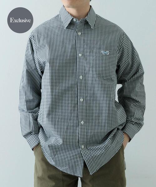 ITEMS URBANRESEARCH（アイテムズ アーバンリサーチ）の「『別注』Fox Youth×ITEMS　ギンガムチェックシャツ（シャツ/ブラウス・メンズ・ブラック/ブルー・MEDIUM/LARGE）」の2枚目の写真
