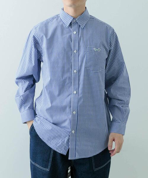 ITEMS URBANRESEARCH（アイテムズ アーバンリサーチ）の「『別注』Fox Youth×ITEMS　ギンガムチェックシャツ（シャツ/ブラウス・メンズ・ブラック/ブルー・MEDIUM/LARGE）」の15枚目の写真