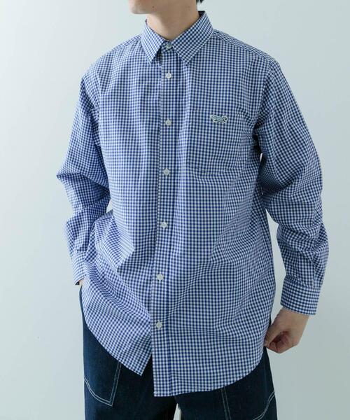 ITEMS URBANRESEARCH（アイテムズ アーバンリサーチ）の「『別注』Fox Youth×ITEMS　ギンガムチェックシャツ（シャツ/ブラウス・メンズ・ブラック/ブルー・MEDIUM/LARGE）」の16枚目の写真