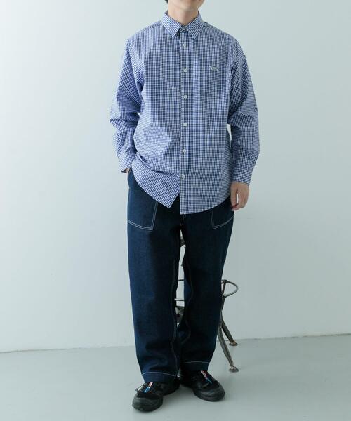 ITEMS URBANRESEARCH（アイテムズ アーバンリサーチ）の「『別注』Fox Youth×ITEMS　ギンガムチェックシャツ（シャツ/ブラウス・メンズ・ブラック/ブルー・MEDIUM/LARGE）」の18枚目の写真